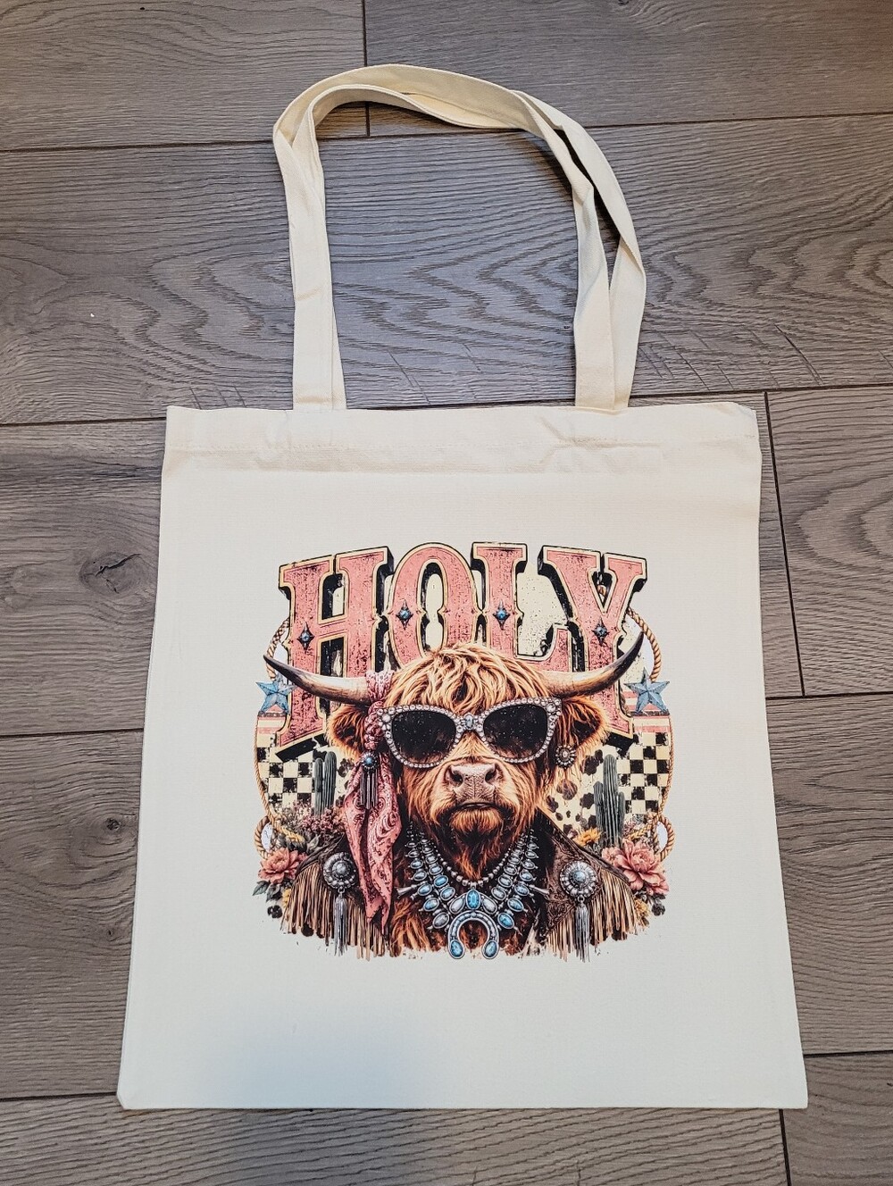 Custom Holy Cow Canvas Tote Bag